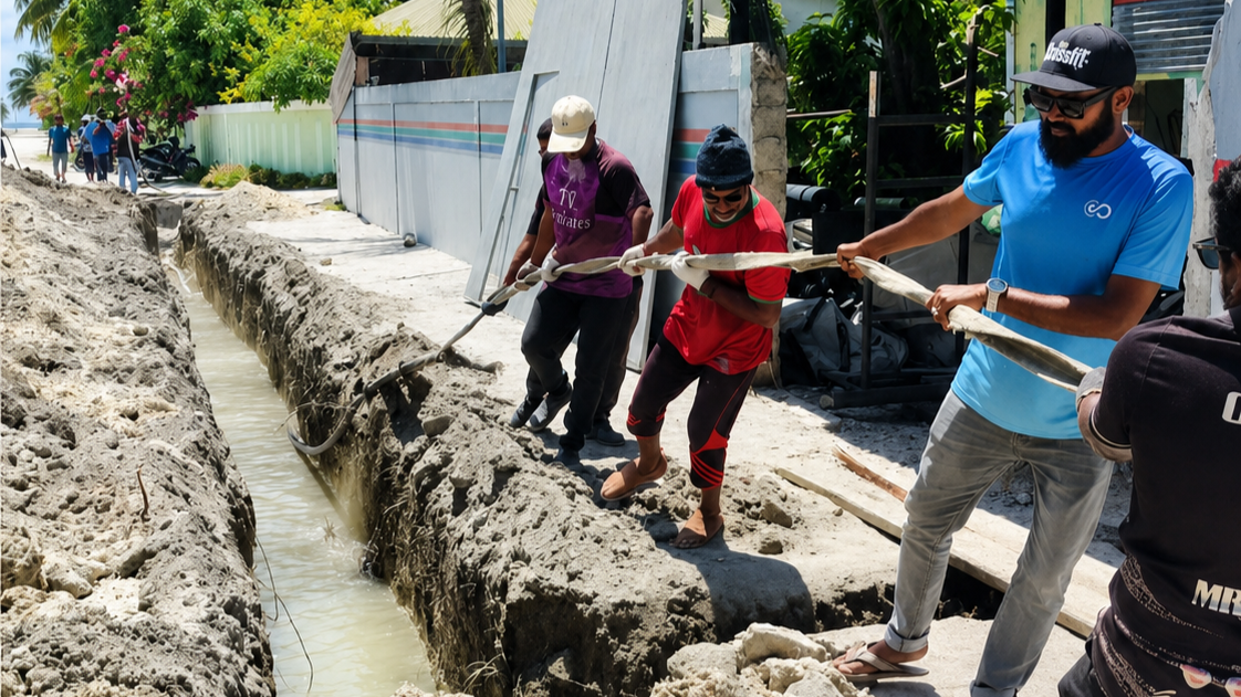 ނޮޅިވަރަމުގައި ހައި ވޯލްޓޭޖް ކޭބަލް އެޅުމުގެ ޢަމަލީ މަސައްކަތް ފަށައިފި